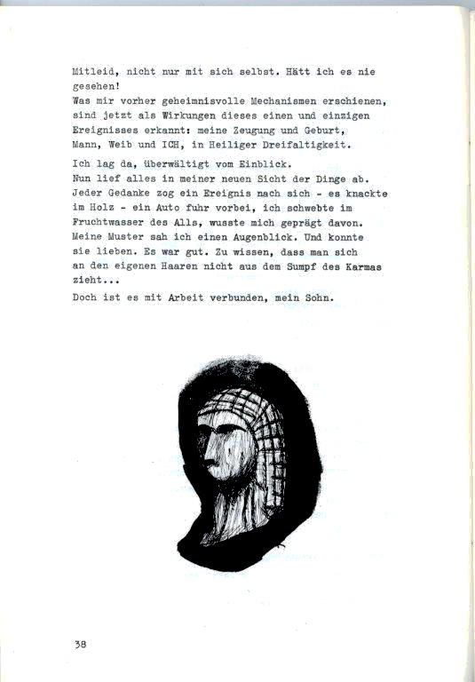 Zeichnung Seite 38: Venus von Brassempouy, ein Elfenbein-Figürchen aus dem Jungpaläolithikum (etwa 25'000 Jahre alt)
